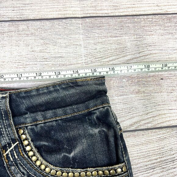 Von Dutch Denim Jean Stud Y2K Skirt Size L - Picture 11 of 12